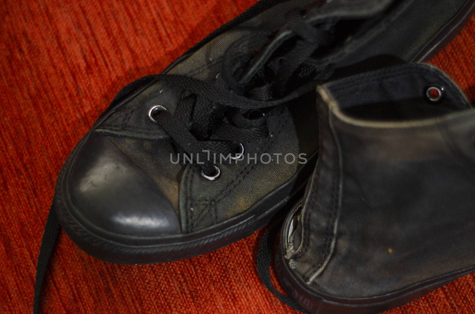 Ragged Black Stylish Shoes, Vintage Black Stylish Shoes by Hasilyus