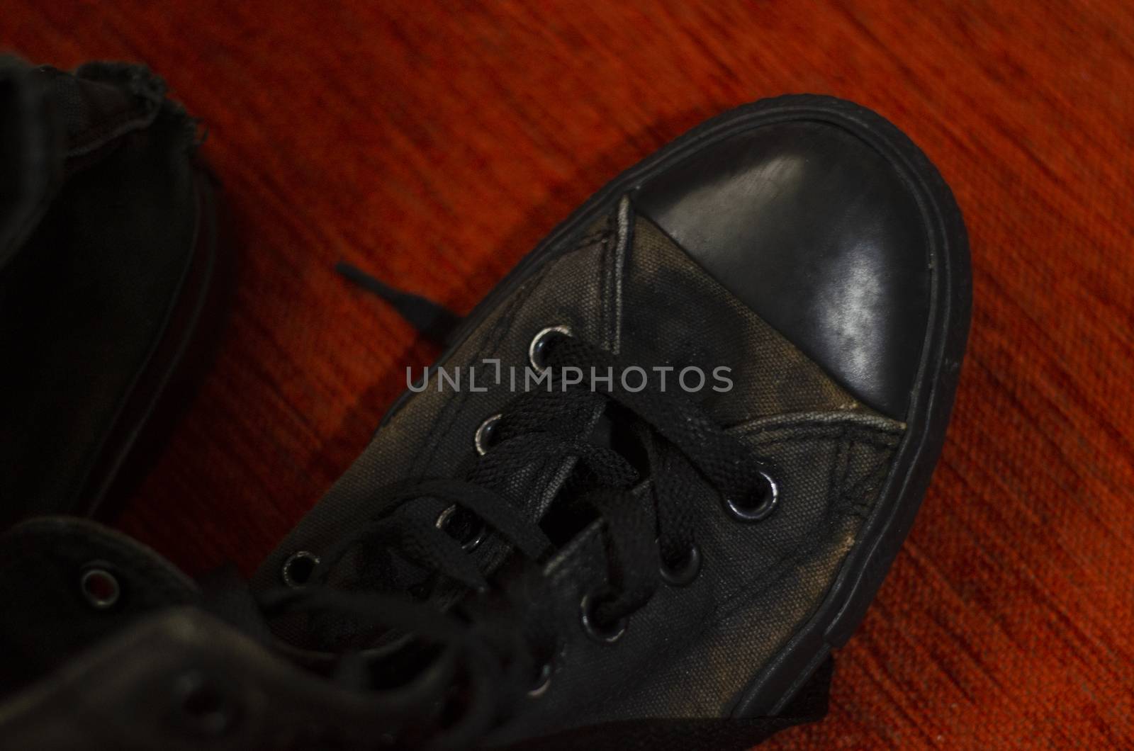 Ragged Black Stylish Shoes, Vintage Black Stylish Shoes by Hasilyus