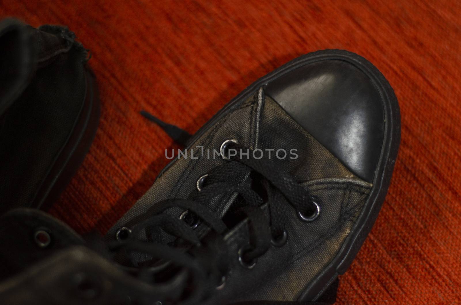 Ragged Black Stylish Shoes, Vintage Black Stylish Shoes by Hasilyus