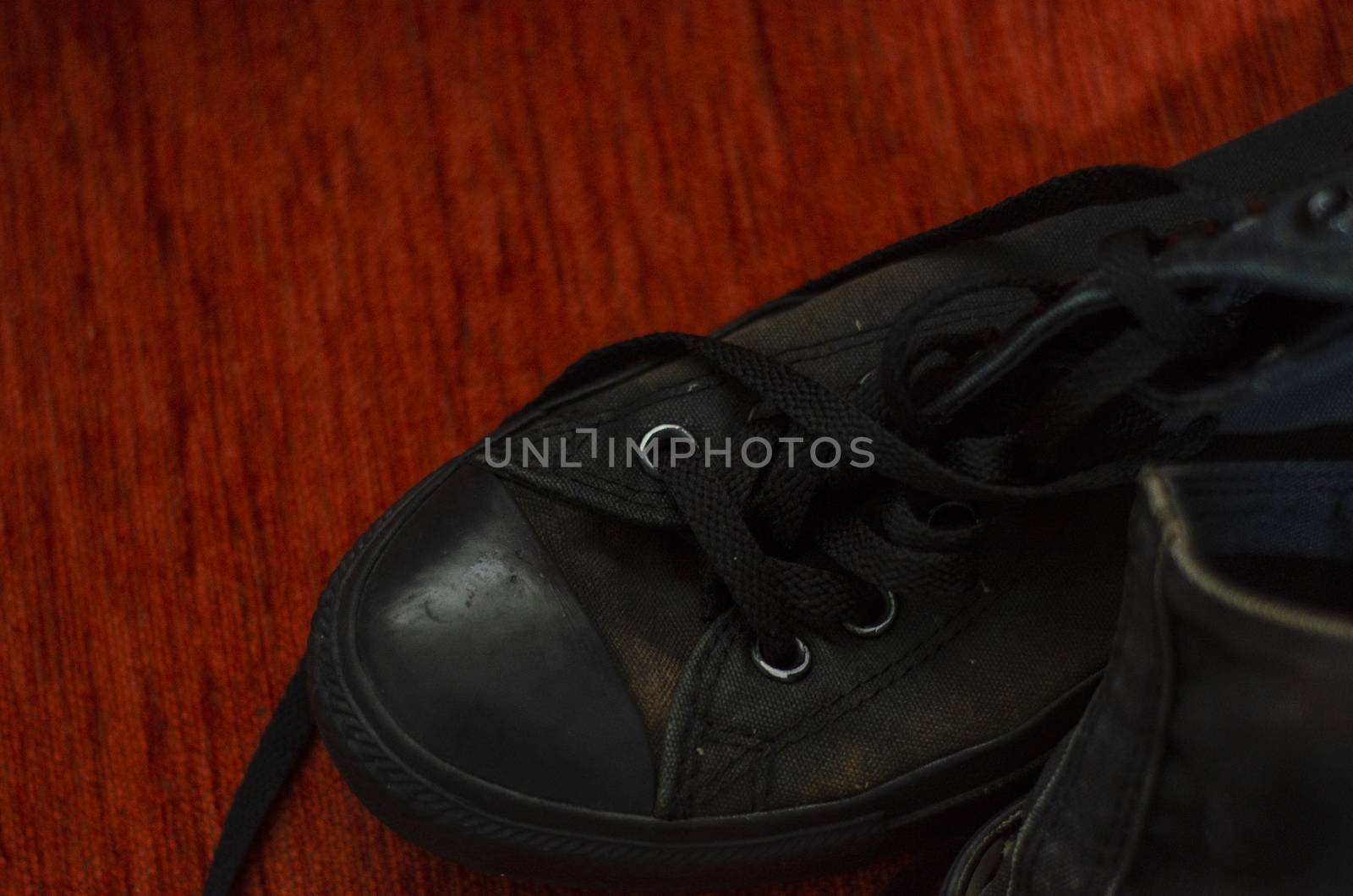 Ragged Black Stylish Shoes, Vintage Black Stylish Shoes by Hasilyus