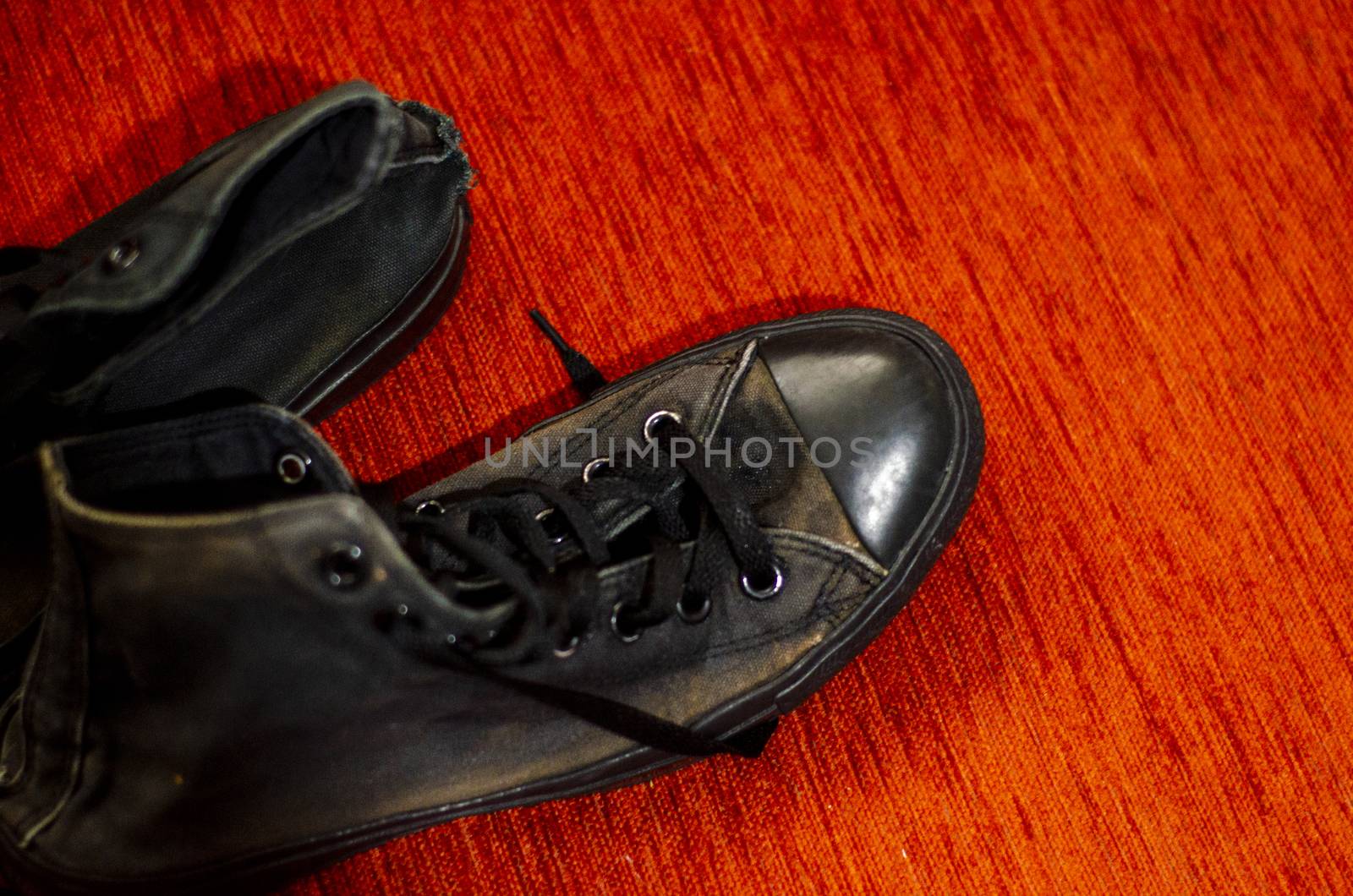 Ragged Black Stylish Shoes, Vintage Black Stylish Shoes by Hasilyus