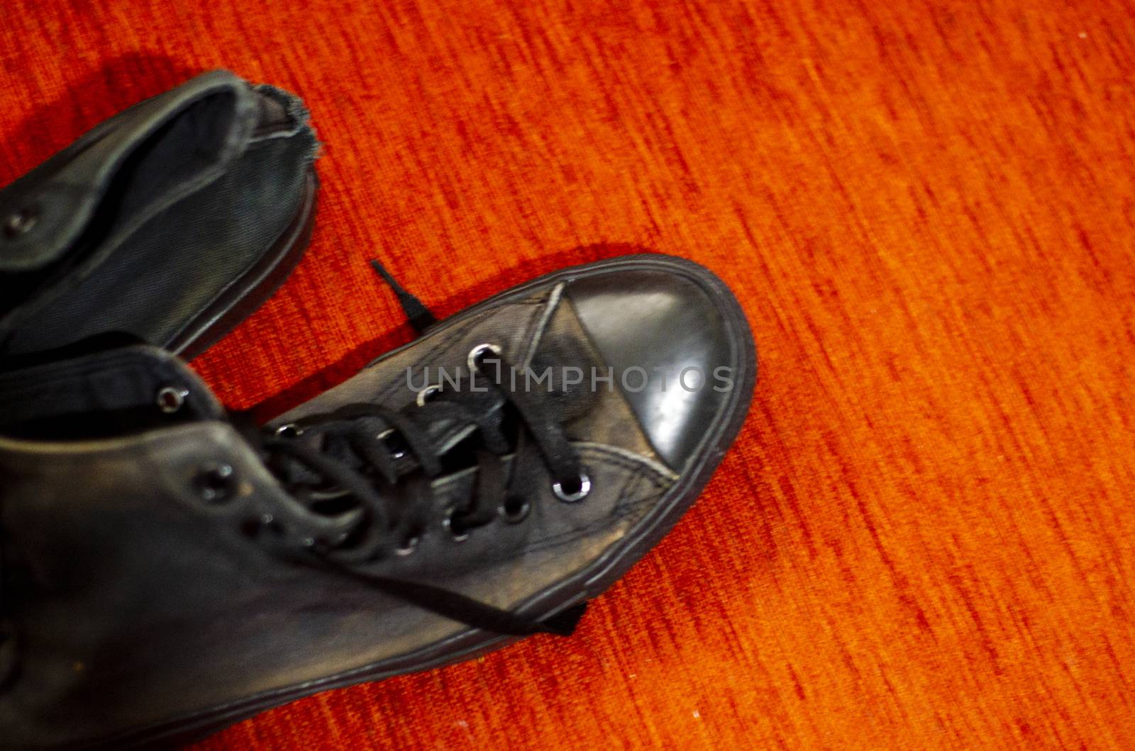 Ragged Black Stylish Shoes, Vintage Black Stylish Shoes by Hasilyus