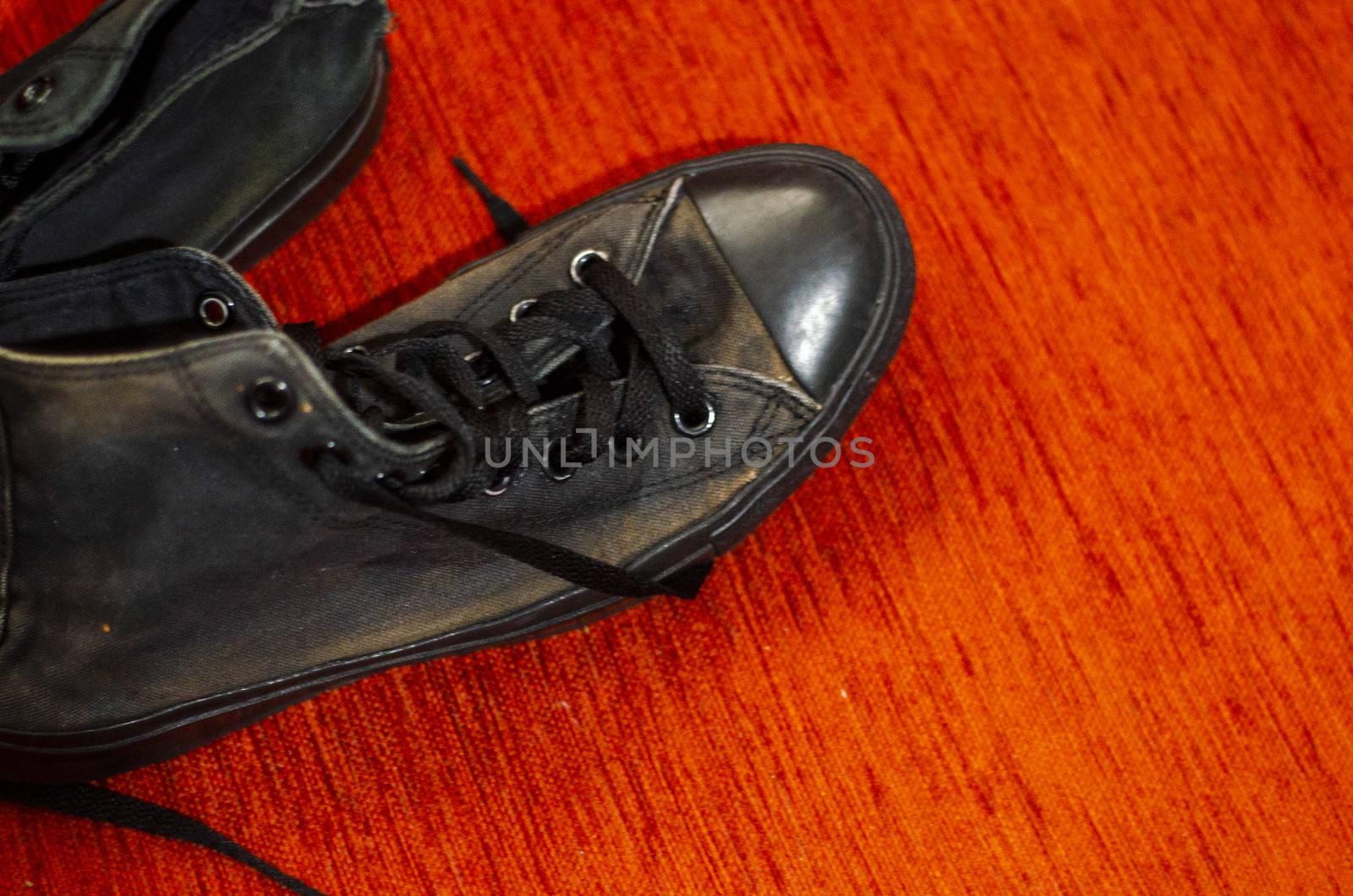 Ragged Black Stylish Shoes, Vintage Black Stylish Shoes by Hasilyus