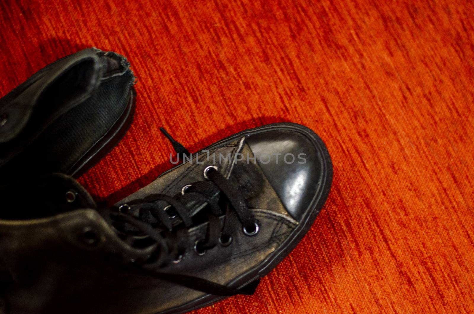 Ragged Black Stylish Shoes, Vintage Black Stylish Shoes by Hasilyus