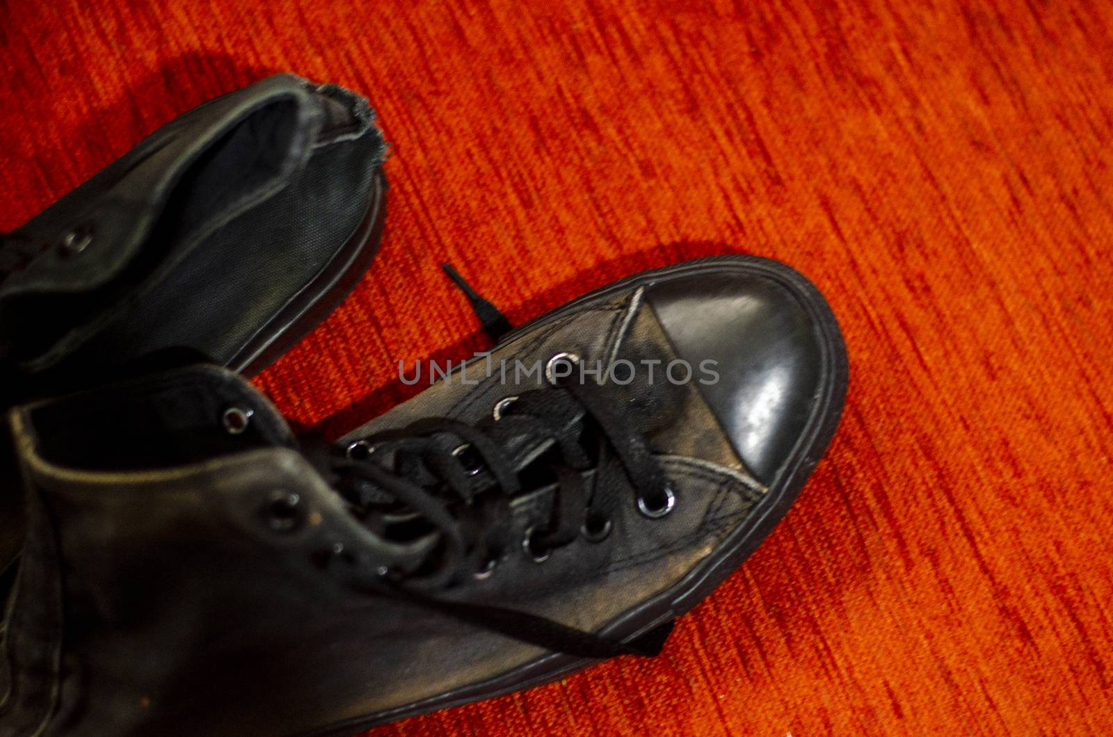 Ragged Black Stylish Shoes, Vintage Black Stylish Shoes by Hasilyus