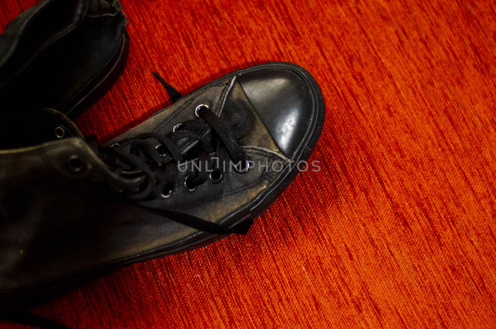 Ragged Black Stylish Shoes, Vintage Black Stylish Shoes by Hasilyus