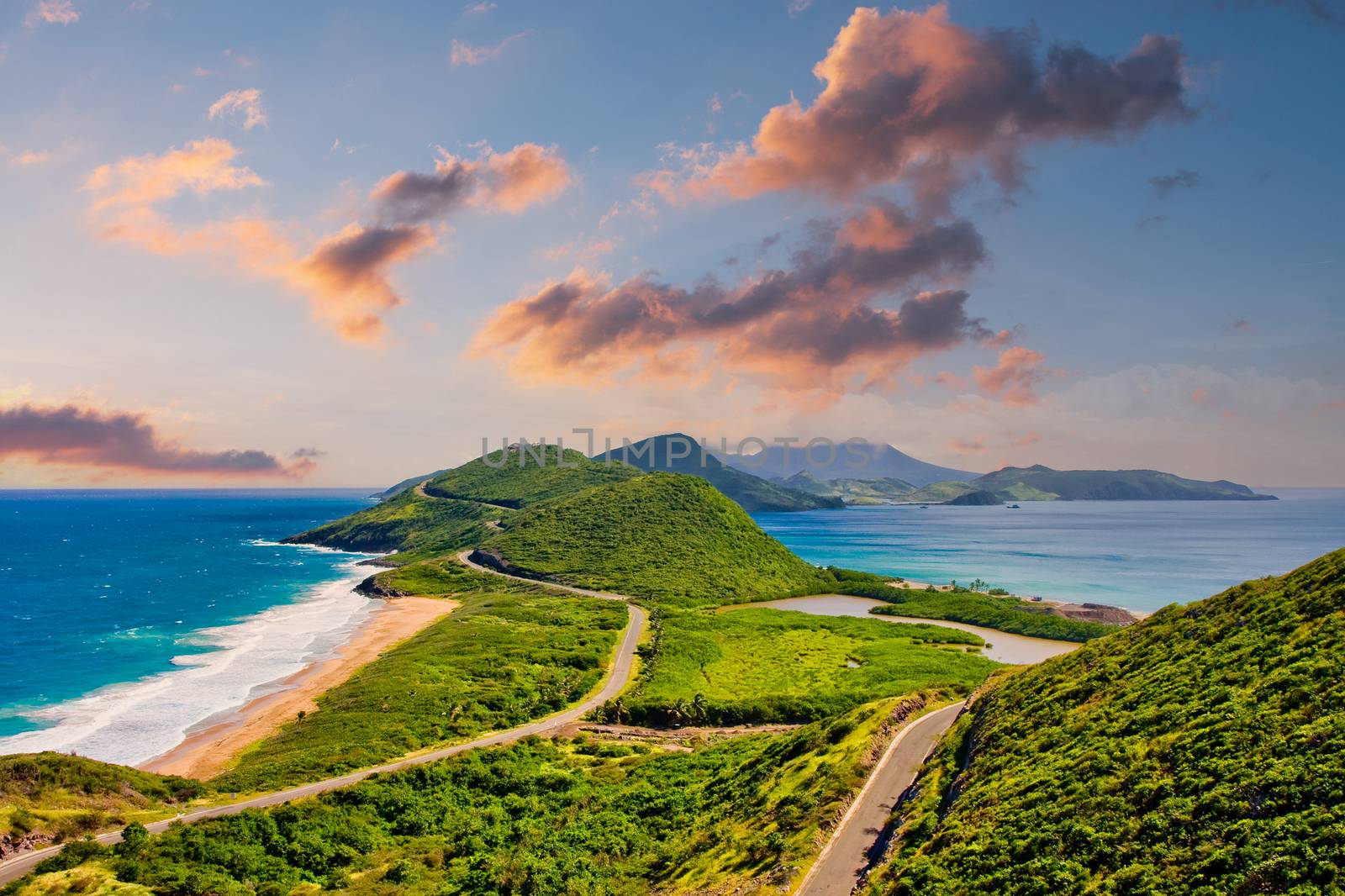 Panoramic View of Coast of St Kitts by dbvirago