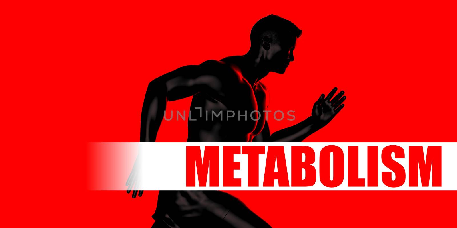 Metabolism Concept with Fit Man Running Lifestyle