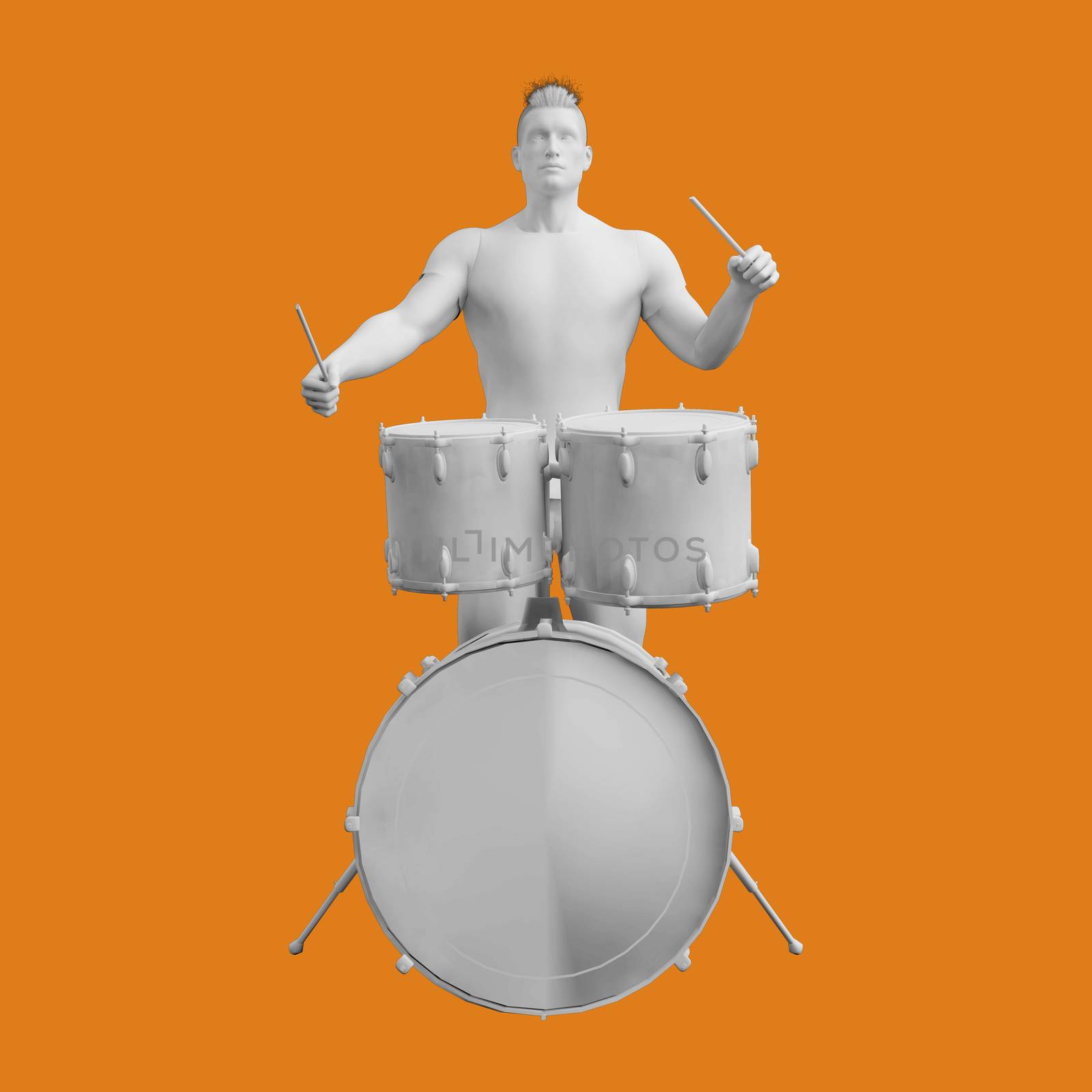 Drummer Drum Player Playing in Concert Concept