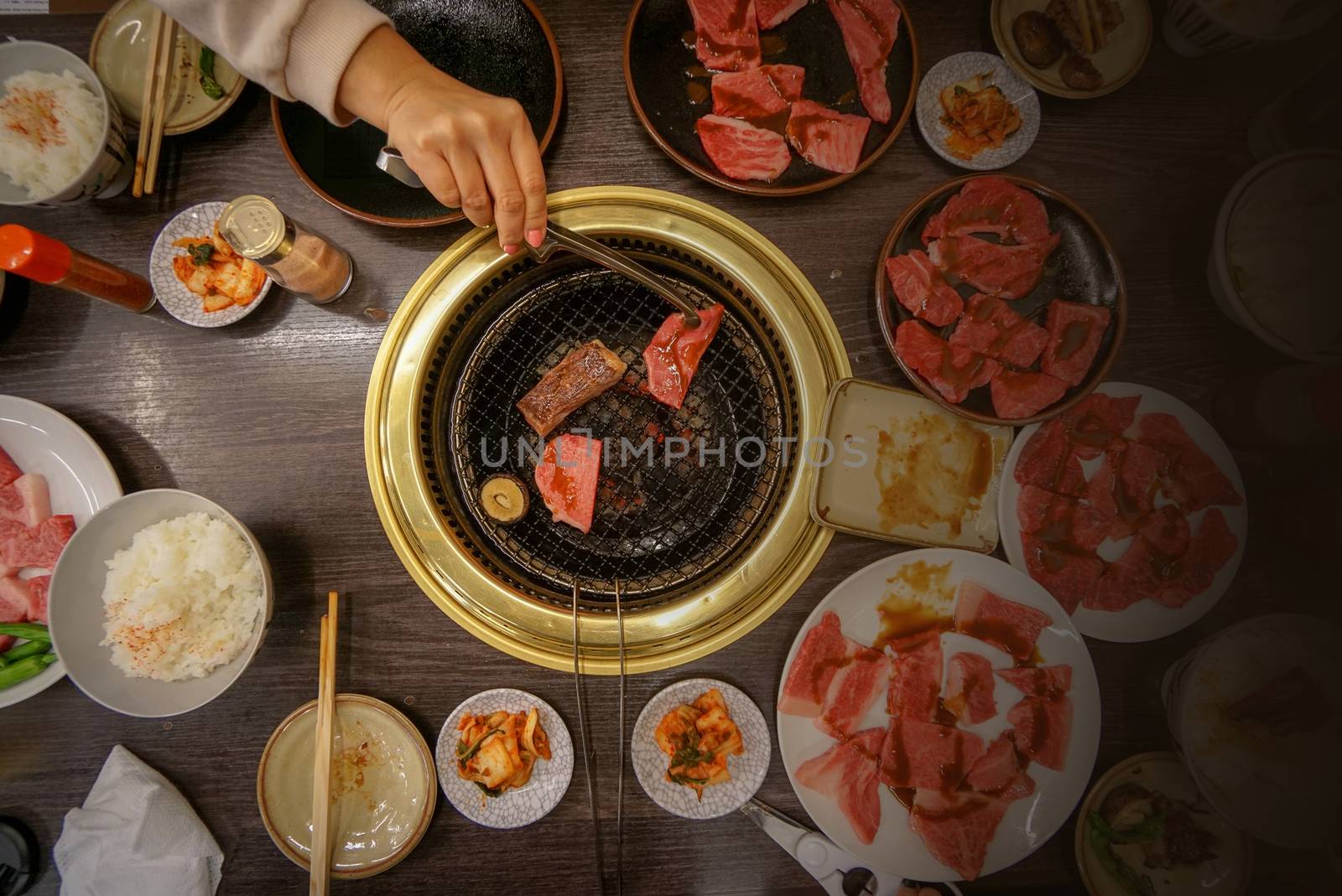 Japanese Barbecue on a Hot Chacoal Stove. by chadchai_k