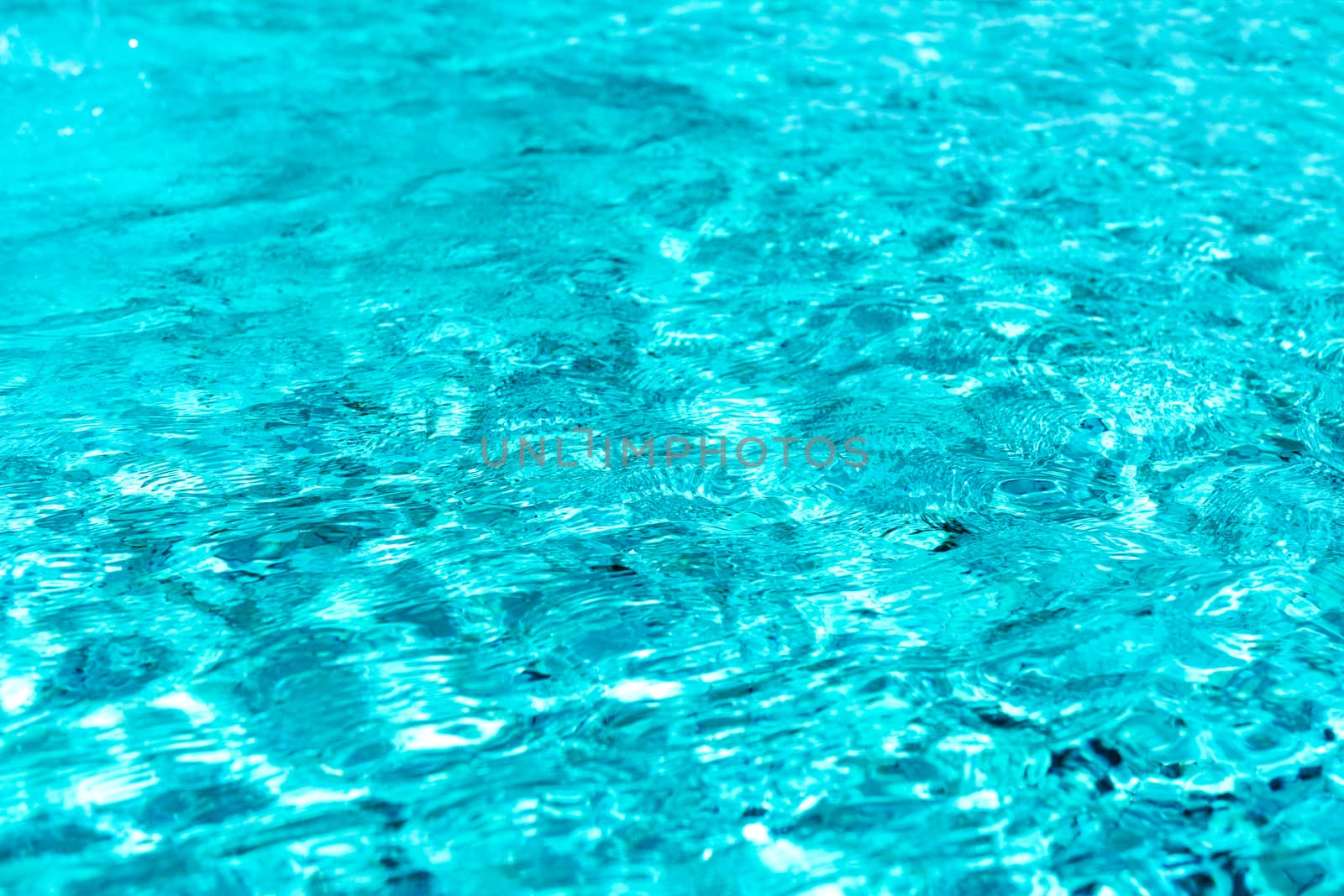 Abstract background of a blue and wavy water surface in a swimming pool or spa jacuzzi