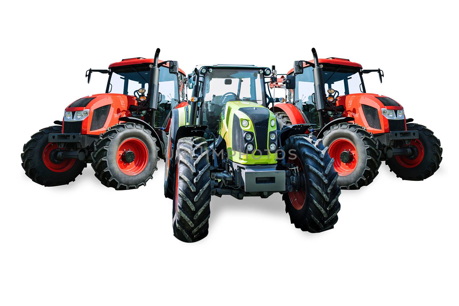 Modern agricultural tractors by wdnet_studio