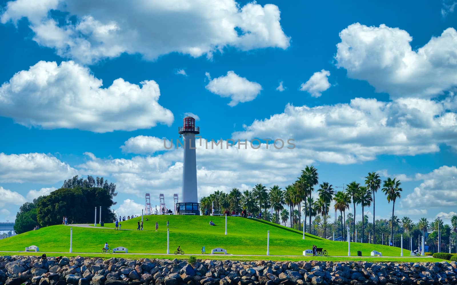 LONG BEACH, CALIFORNIA - November 1, 2019: Long Beach is known for its waterfront attractions, including the Queen Mary. Multiple sports will be held in Long Beach during the 2028 Summer Olympics.