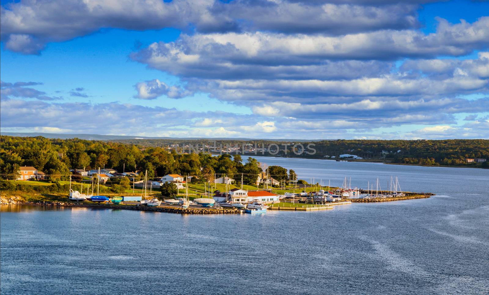 Marina and Homes on Shore of Sydney Nova Scotia by dbvirago