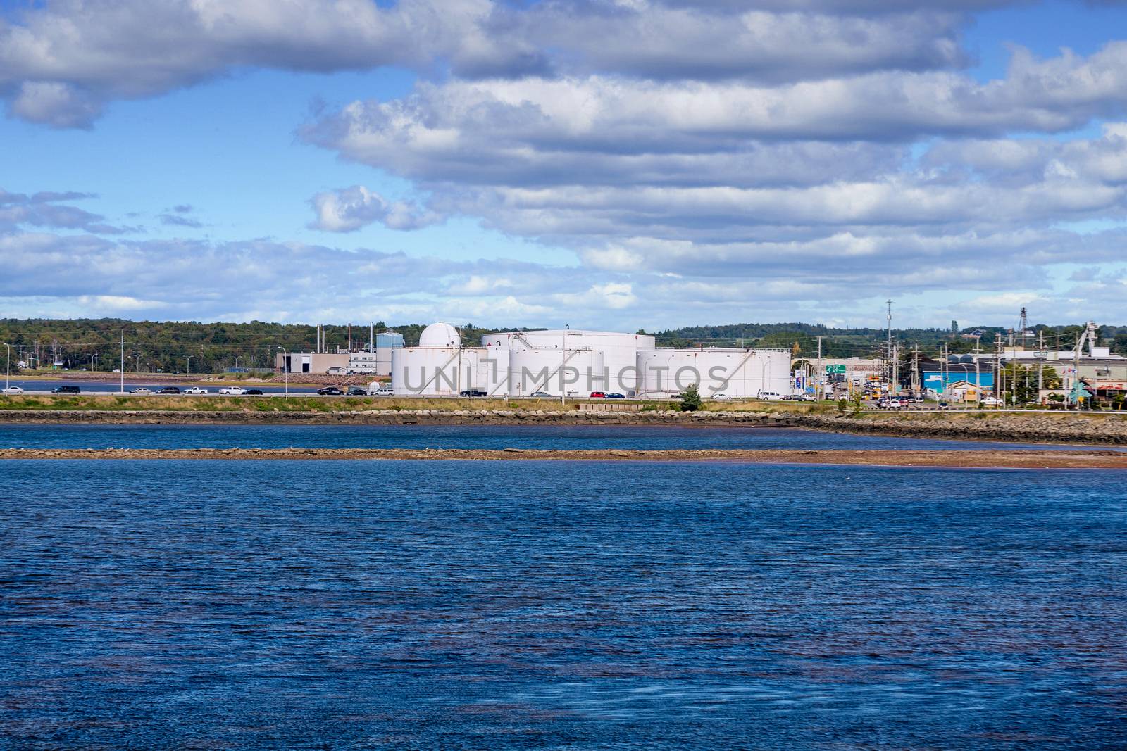 An industrial petroleum processing area near Charlottetown on Prince Edward Island