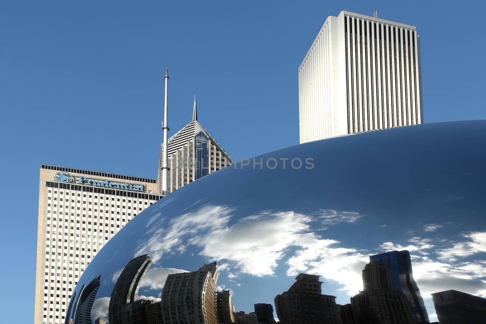 Cloud Gate Chicago with reflection of buildings