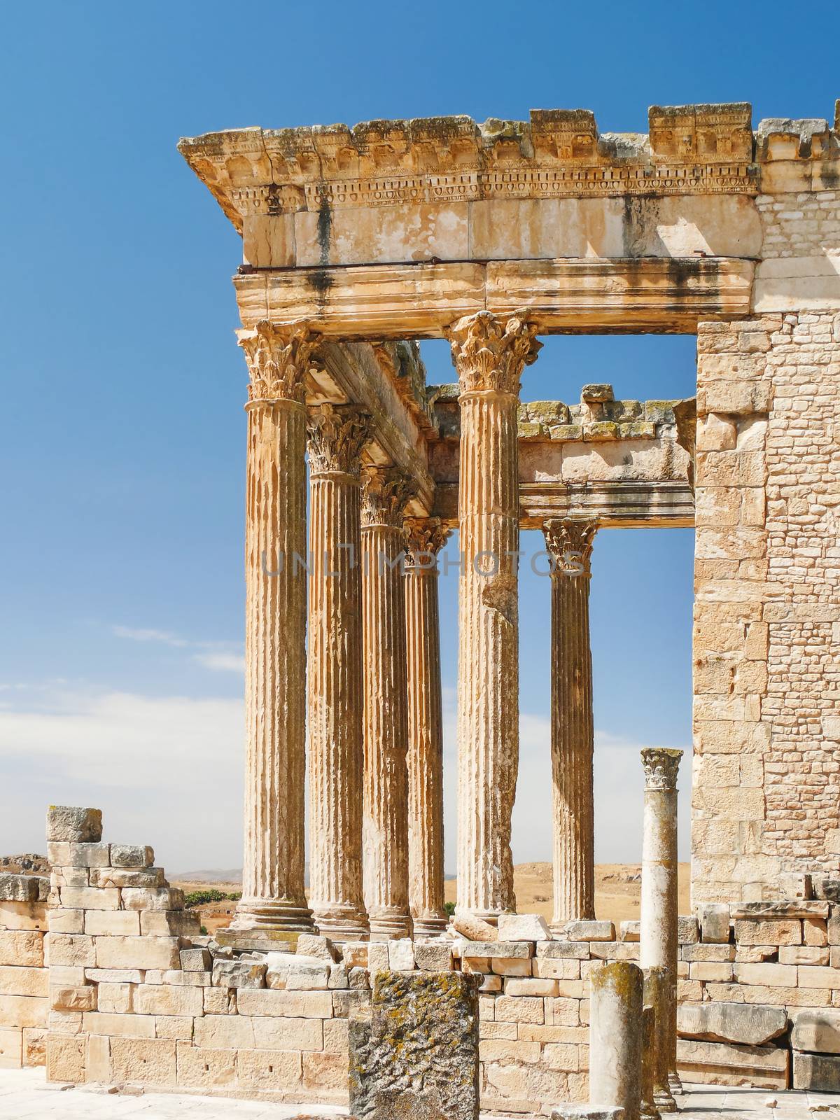 Dougga, Roman Ruins. Unesco World Heritage Site in Tunisia. by aksenovko