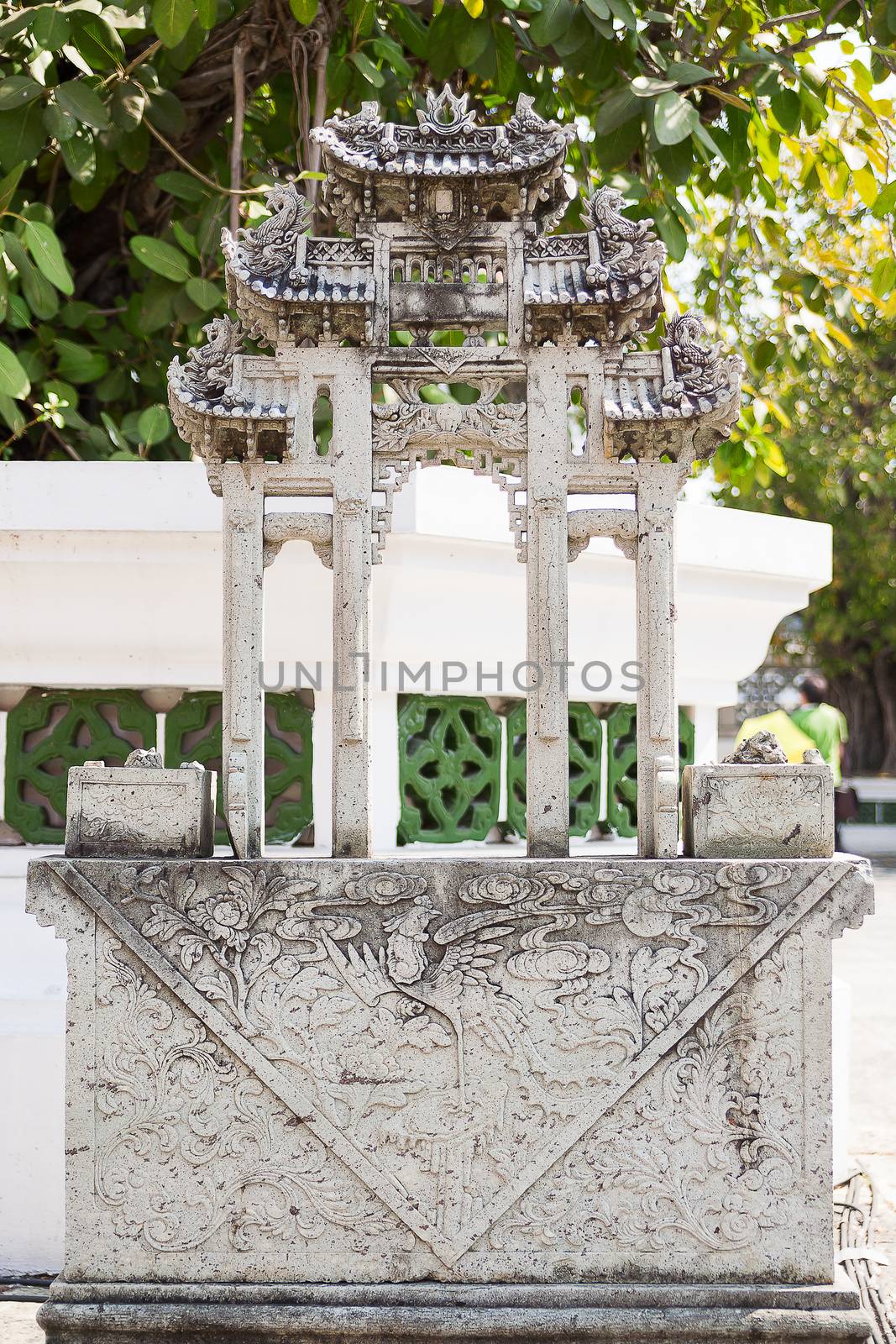 Buddhism symbolic sculpture. Royal Palace, Bangkok, Thailand. by aksenovko