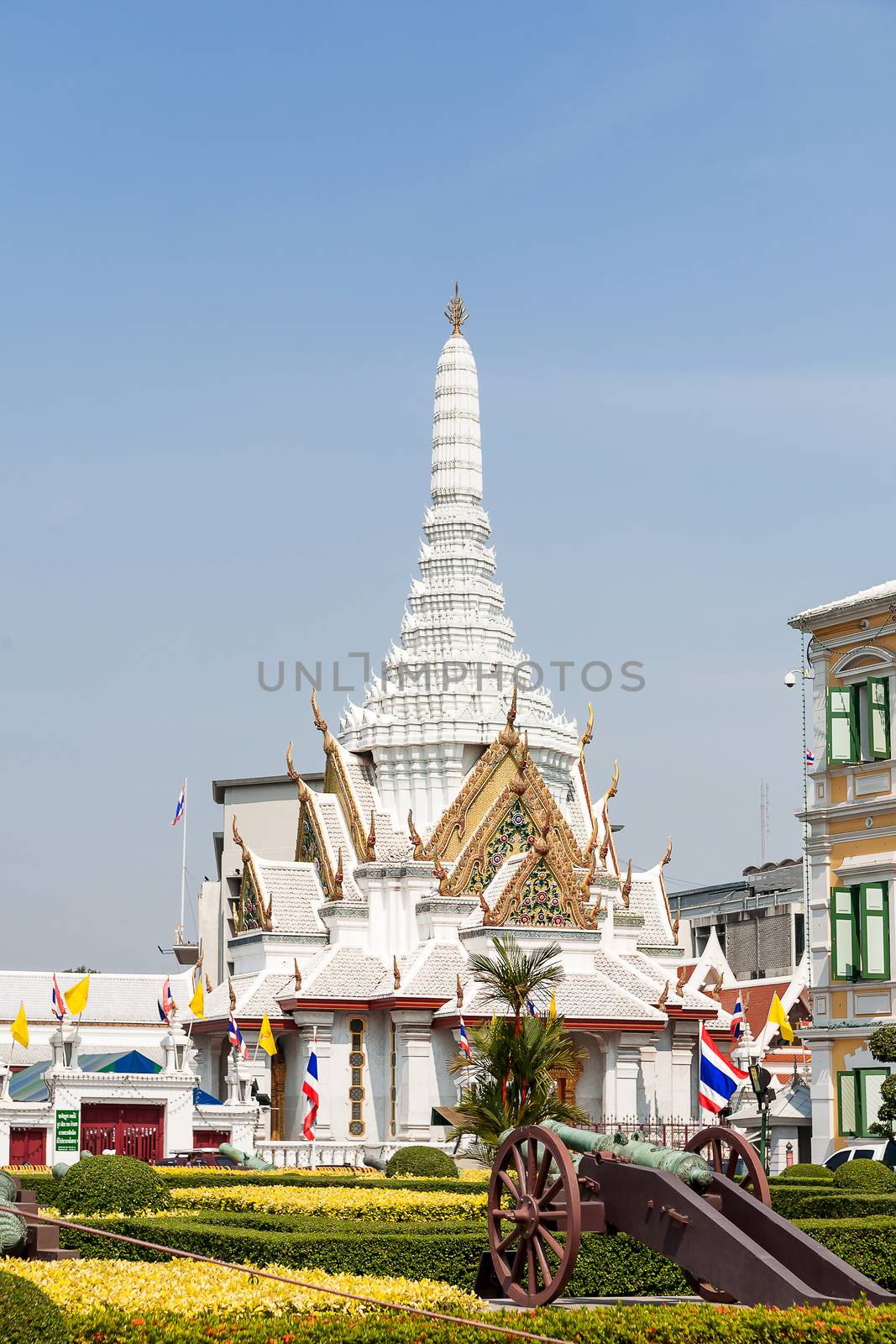 The City Pillar Shrine of Bangkok. Place of interest for tourists and sacral temple for thai people.