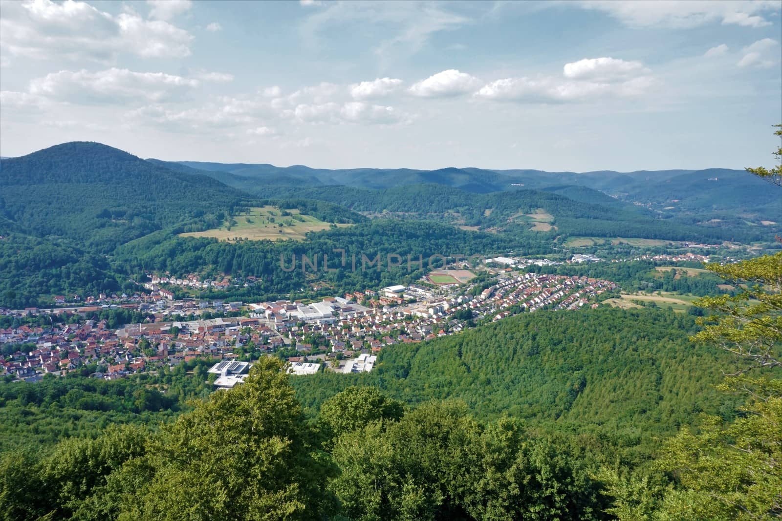 Beautiful view over the village Annweiler am Trifels by pisces2386