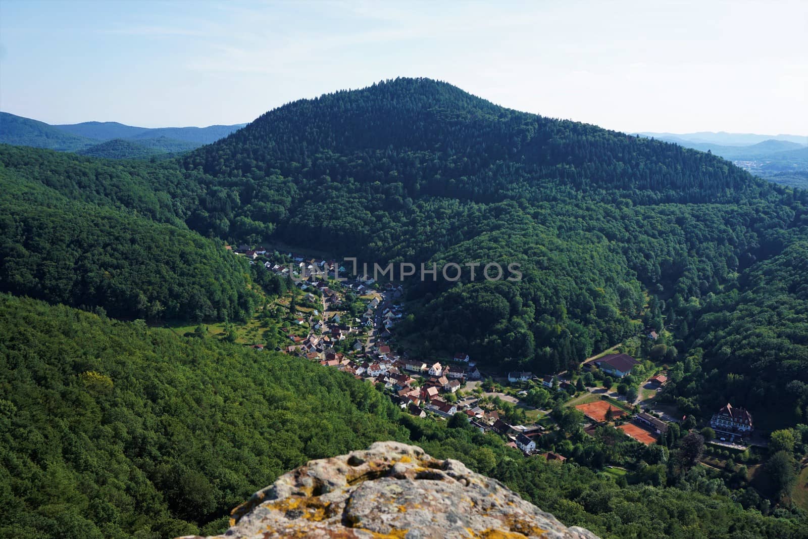 View over the the village Annweiler in Rhineland-Palatinate by pisces2386