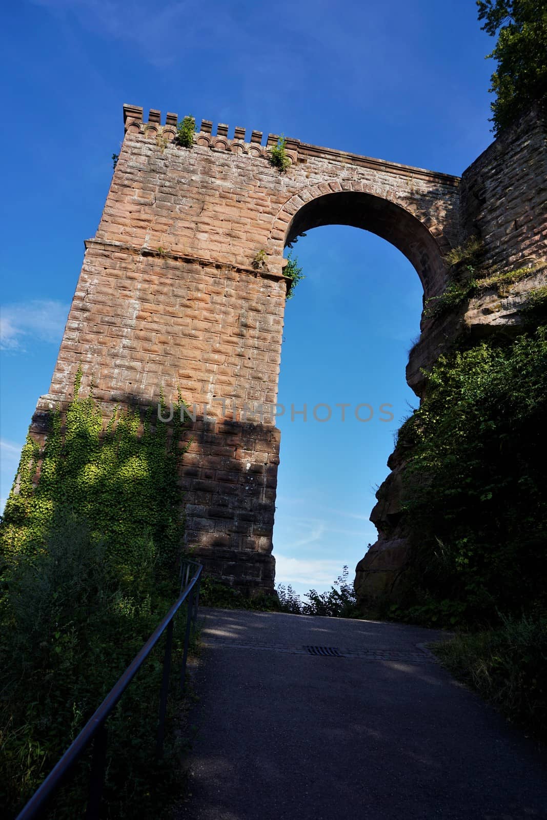 A red sandstone arch spotted in Rhineland-Palatinate, Germany