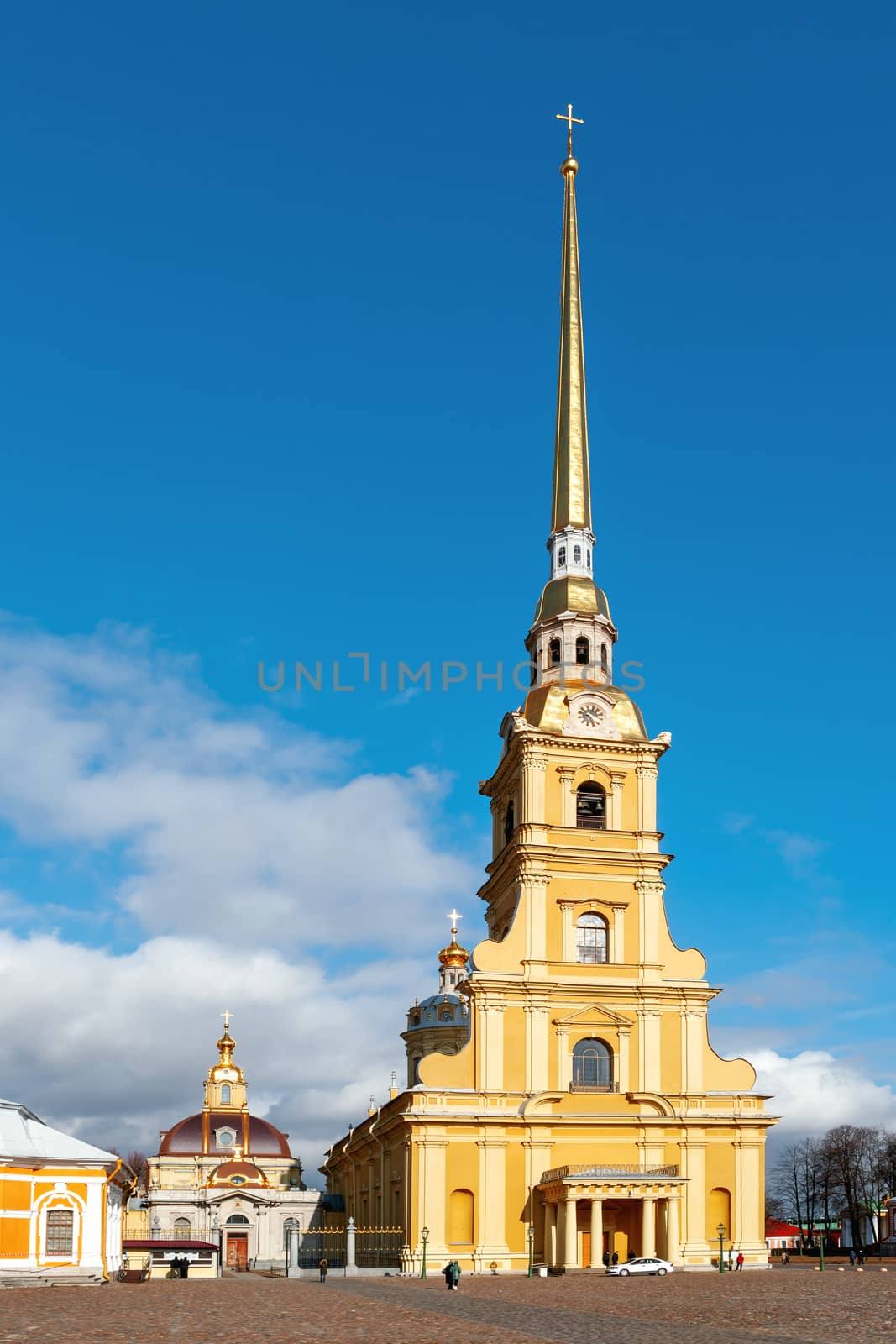 The Peter and Paul Cathedral in Saint-Petersburg, Russia. The Peter and Paul fortress.