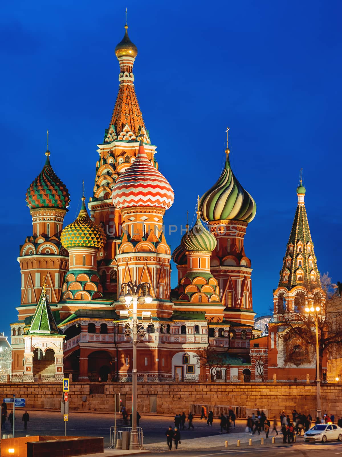 Famous landmarks - St. Basil Cathedral on Red square in Kremlin. Moscow, Russia. by aksenovko