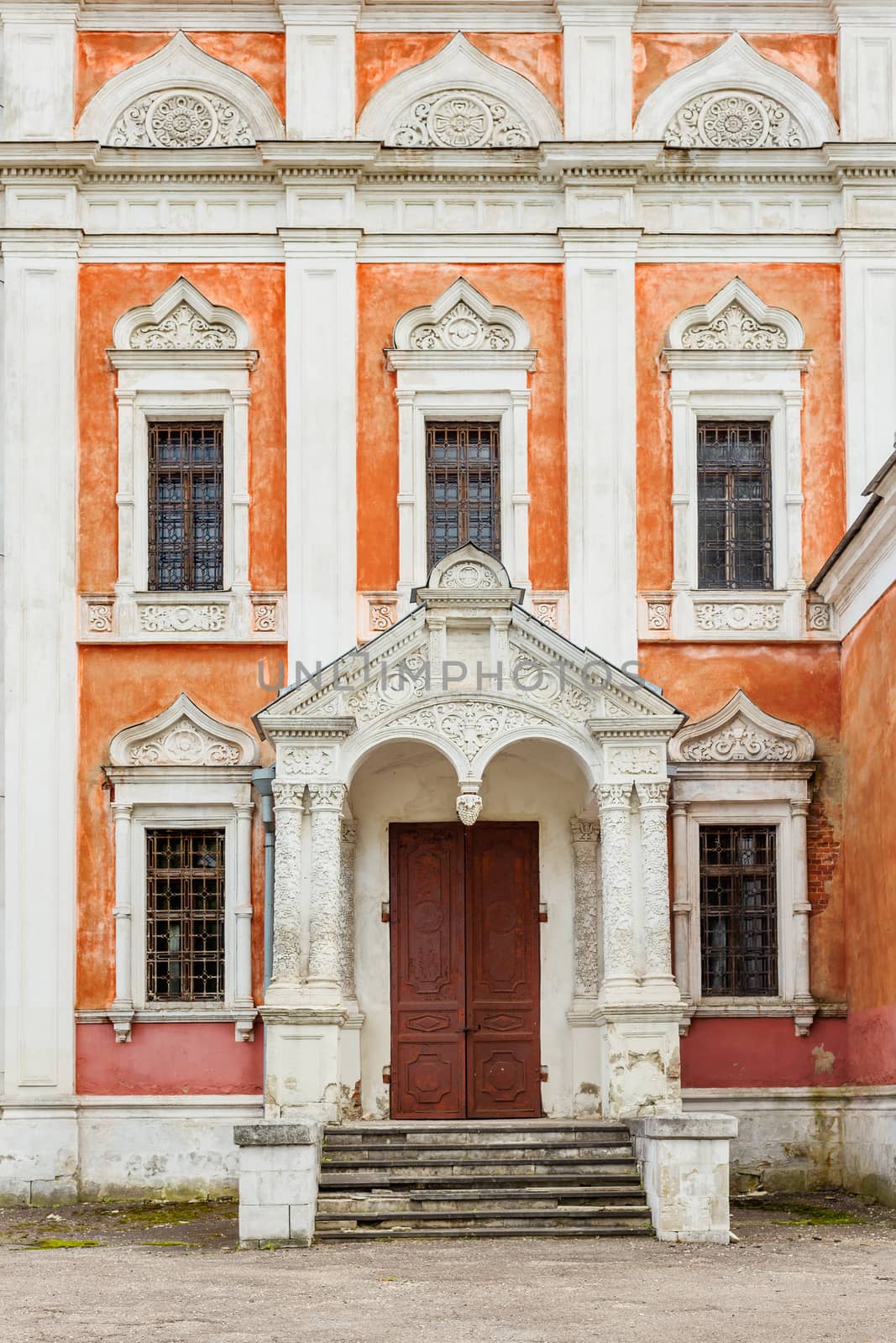 Entrance in Assumption Church on the Hill, medieval orthodox church in Serpukhov, Moscow region, Russia.