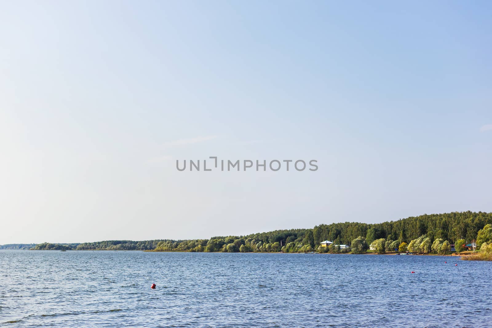 Ilyinsky reservoir. Natural background. Moscow region, Russia.