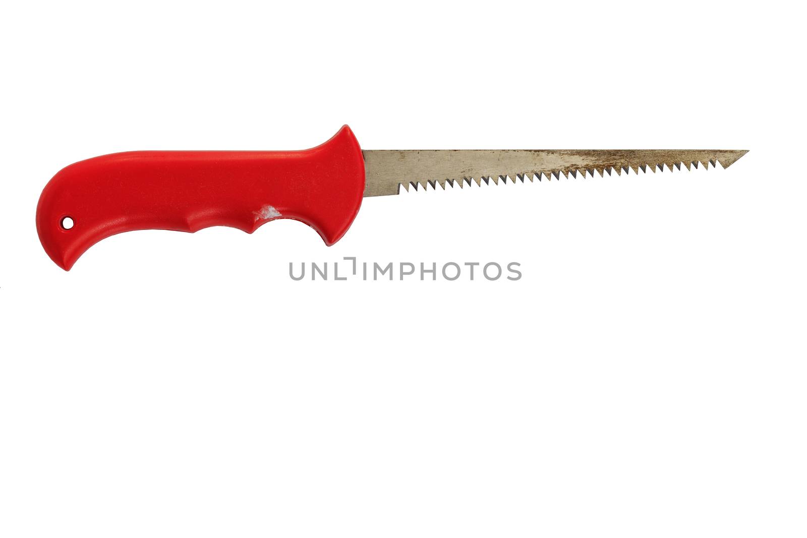 Manual narrow old saw for carpentry or trimming, isolated on white background by Sergii