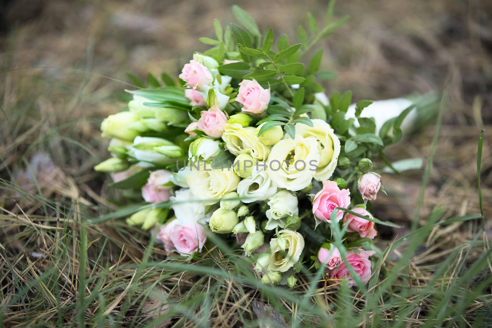 Bridal bouquet. A bouquet of the bride on the grass. The bride's bouquet