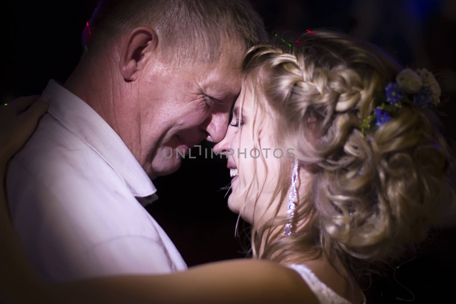 Dance of the bride with her father. Bride and father