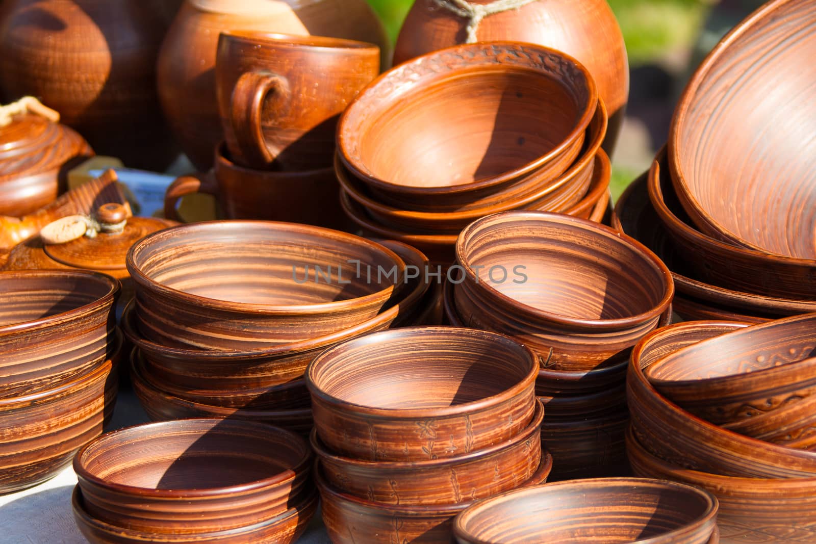 Products made of clay. Clay bowls