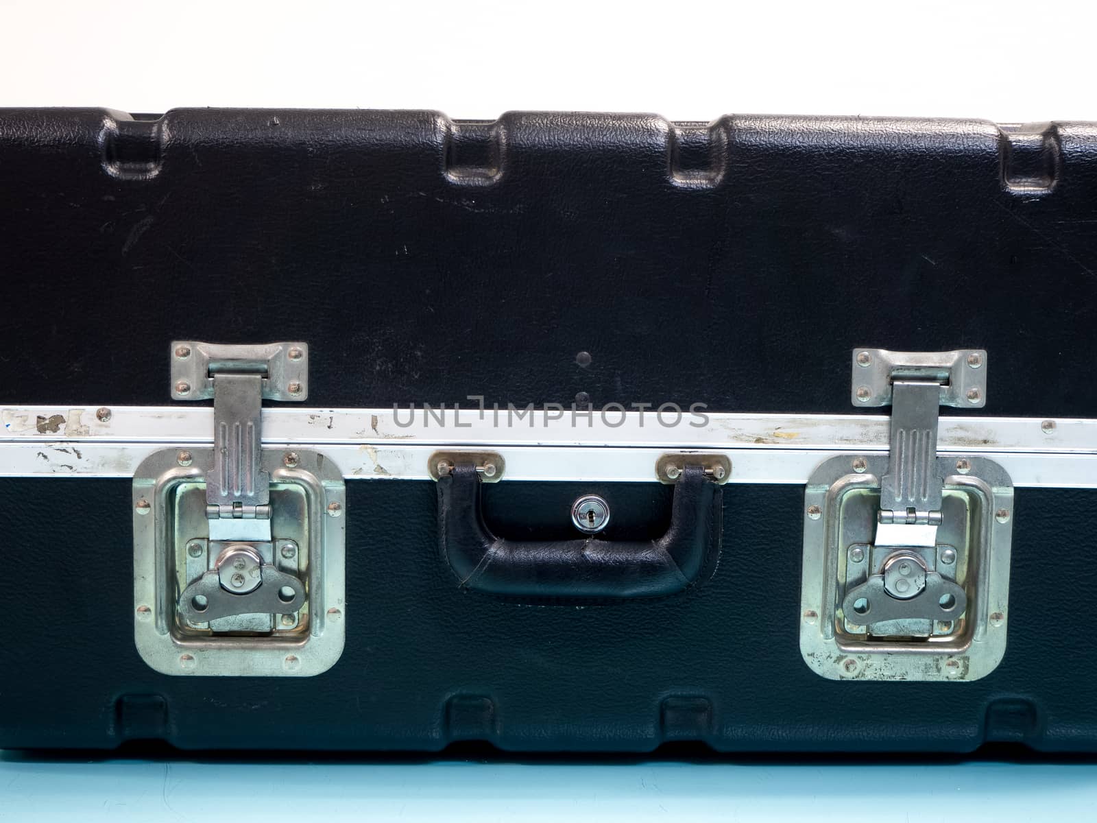 Vintage suitcase isolated on white background.