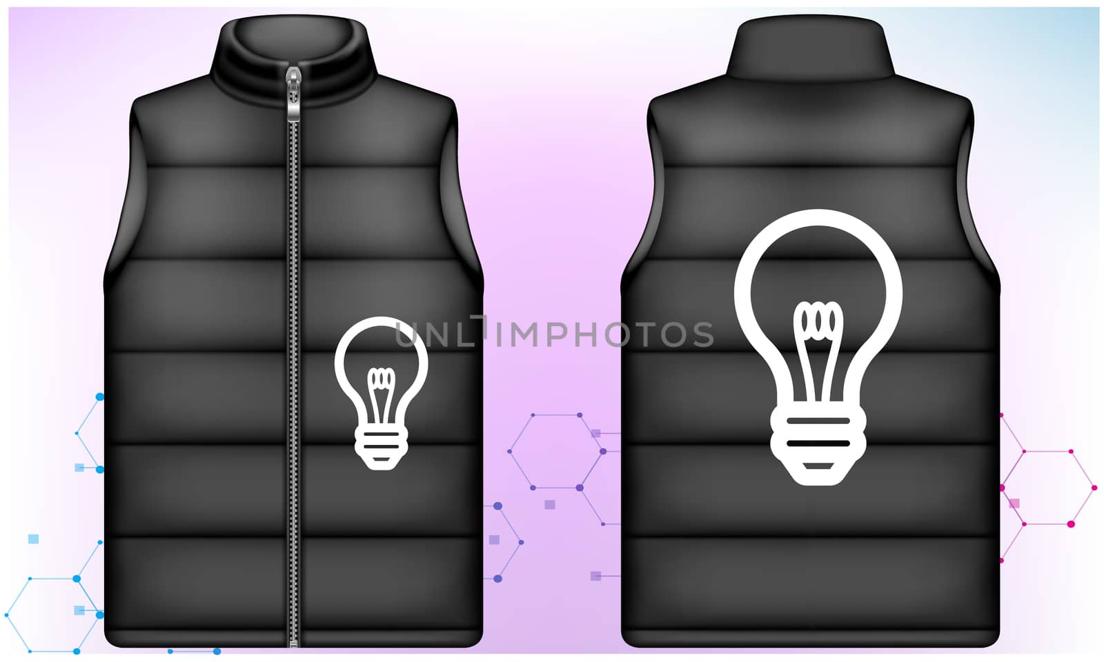 mock up illustration of male jacket on abstract background