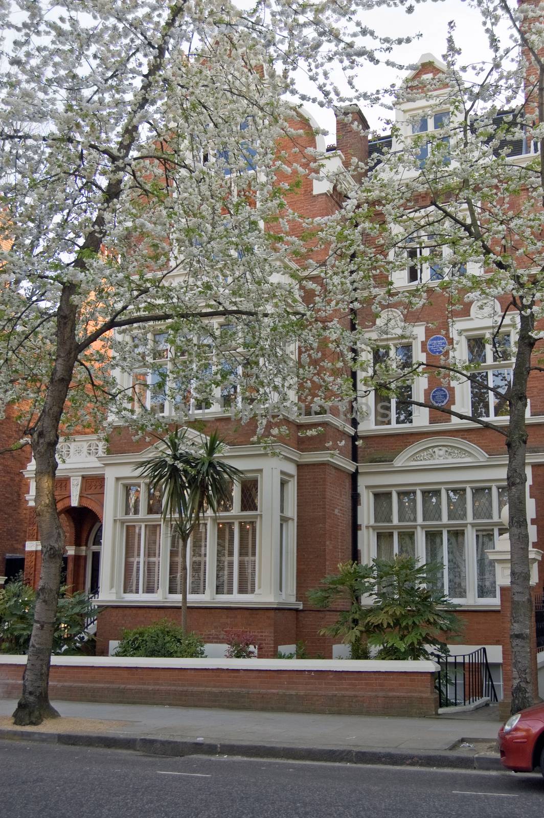 London, UK - April 10, 2011:  This Victorian house was the home of Cetshwayo, King of the Zulus (1832-1884). Also the renowned pre-raphaelite artist William Holman Hunt (1827 - 1910) lived and died here. Kensington, West London.