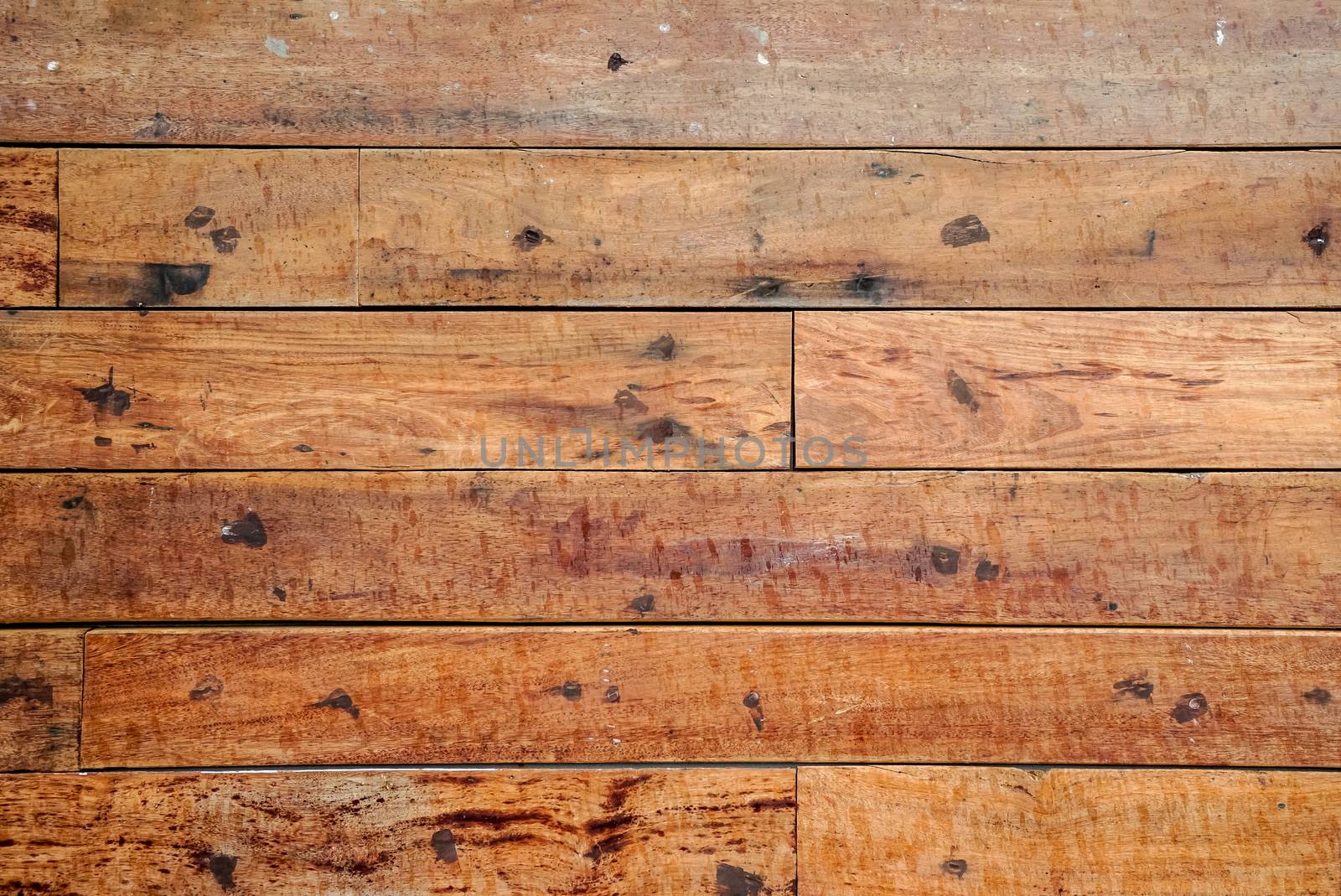 Shiny wooden floor (Top View). Background Concept . by chadchai_k