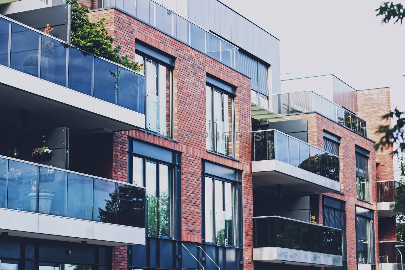 Facade of a modern apartment building, urban and architecture