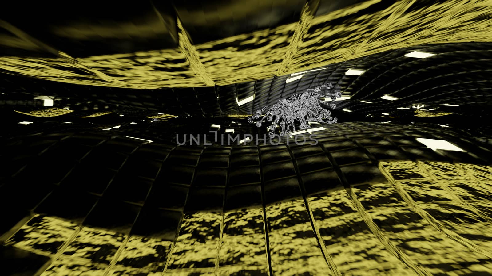 3d render ,yellow golden green,Sci-Fi,Abstract texture brick block background