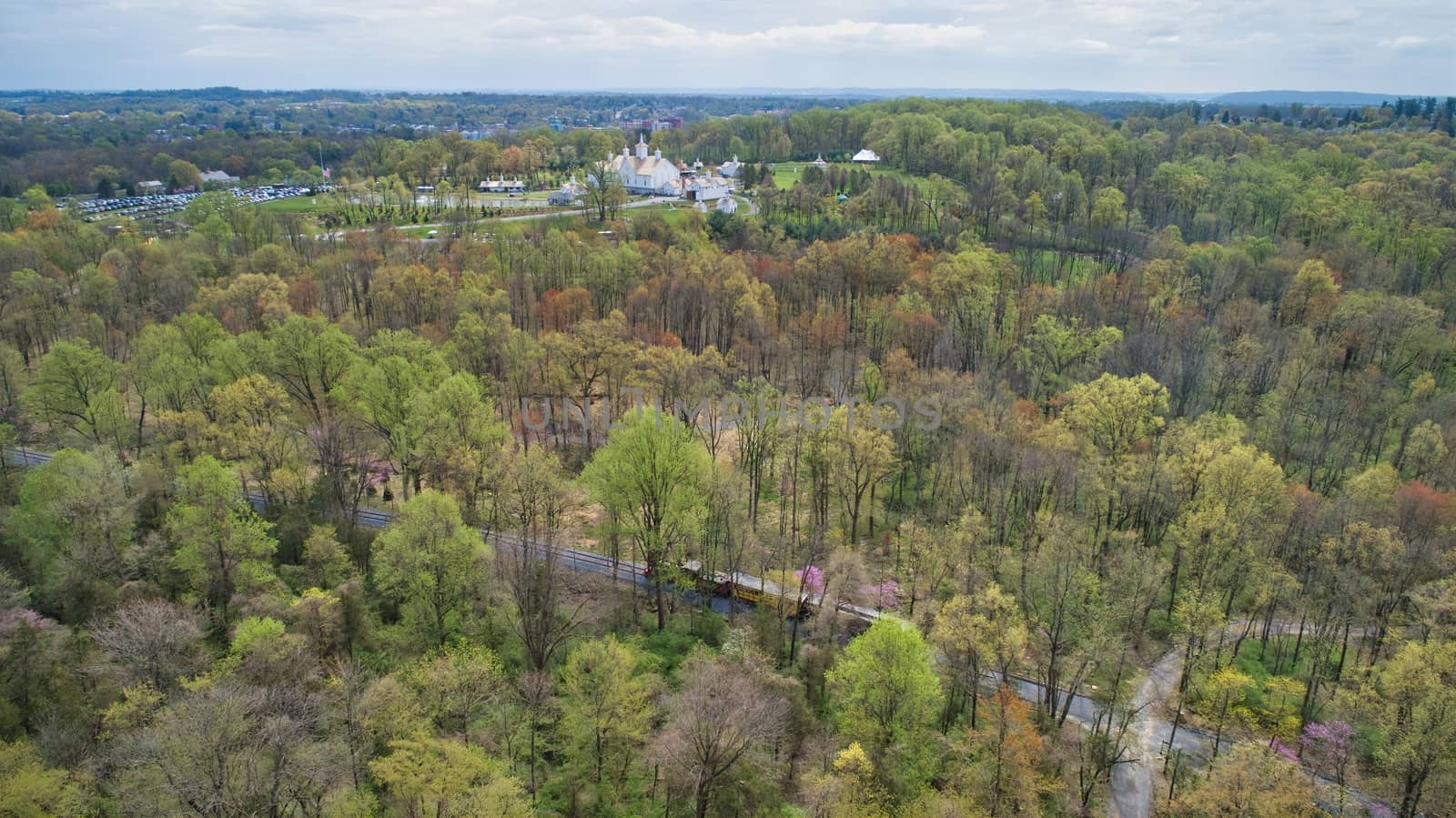 Aerial View of Abe Lincoln Funeral Train Re-Enactment