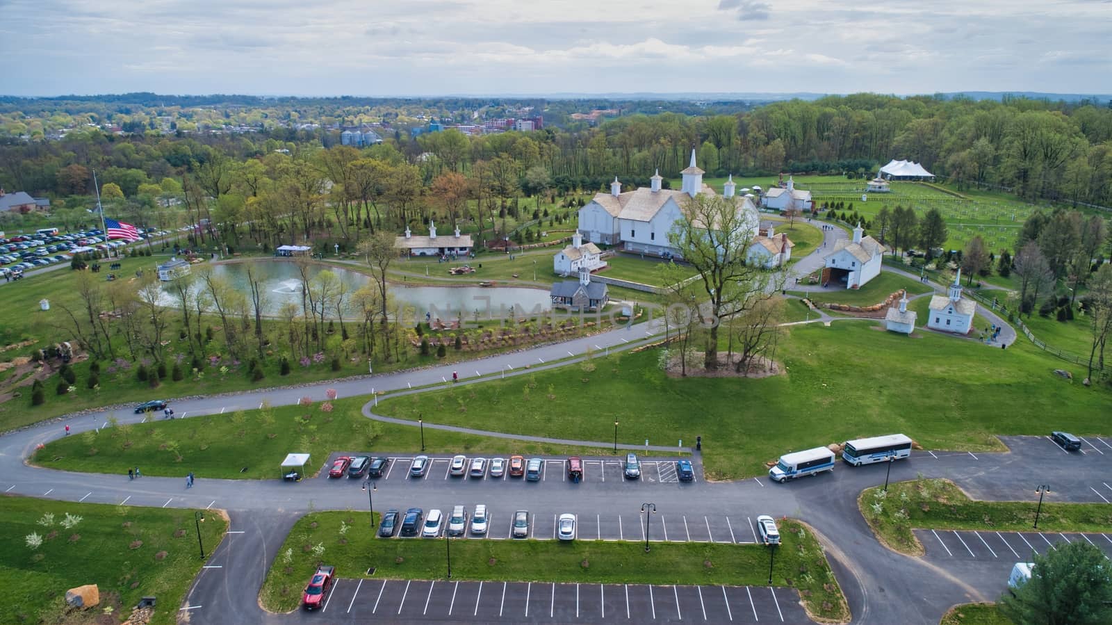 Aerial View of Abe Lincoln Funeral Train Re-Enactment
