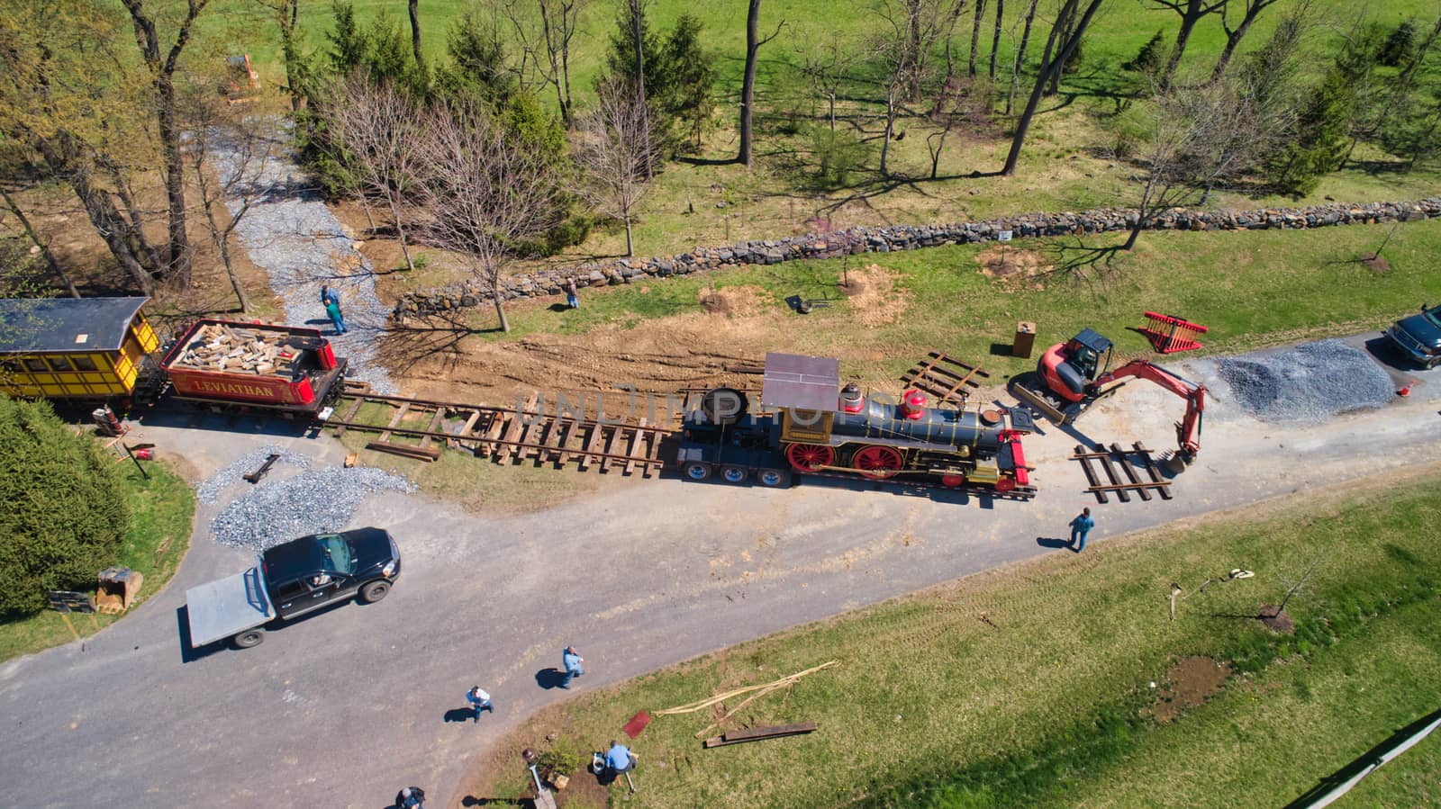 Abe Lincoln Funeral Train Being Loaded onto the Track
