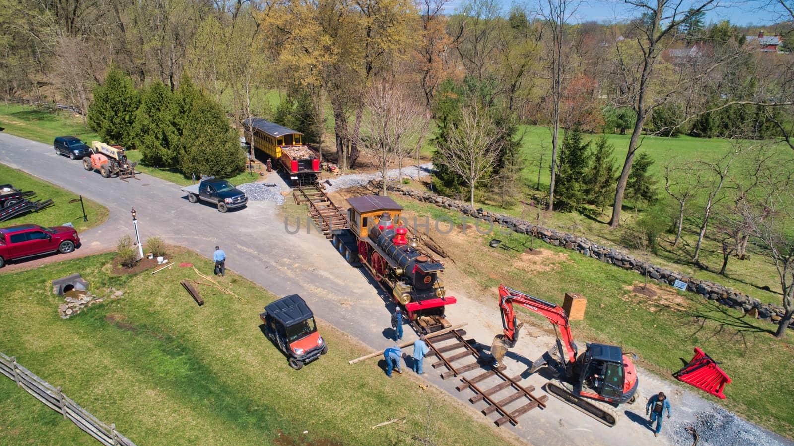 Abe Lincoln Funeral Train Being Loaded onto the Track