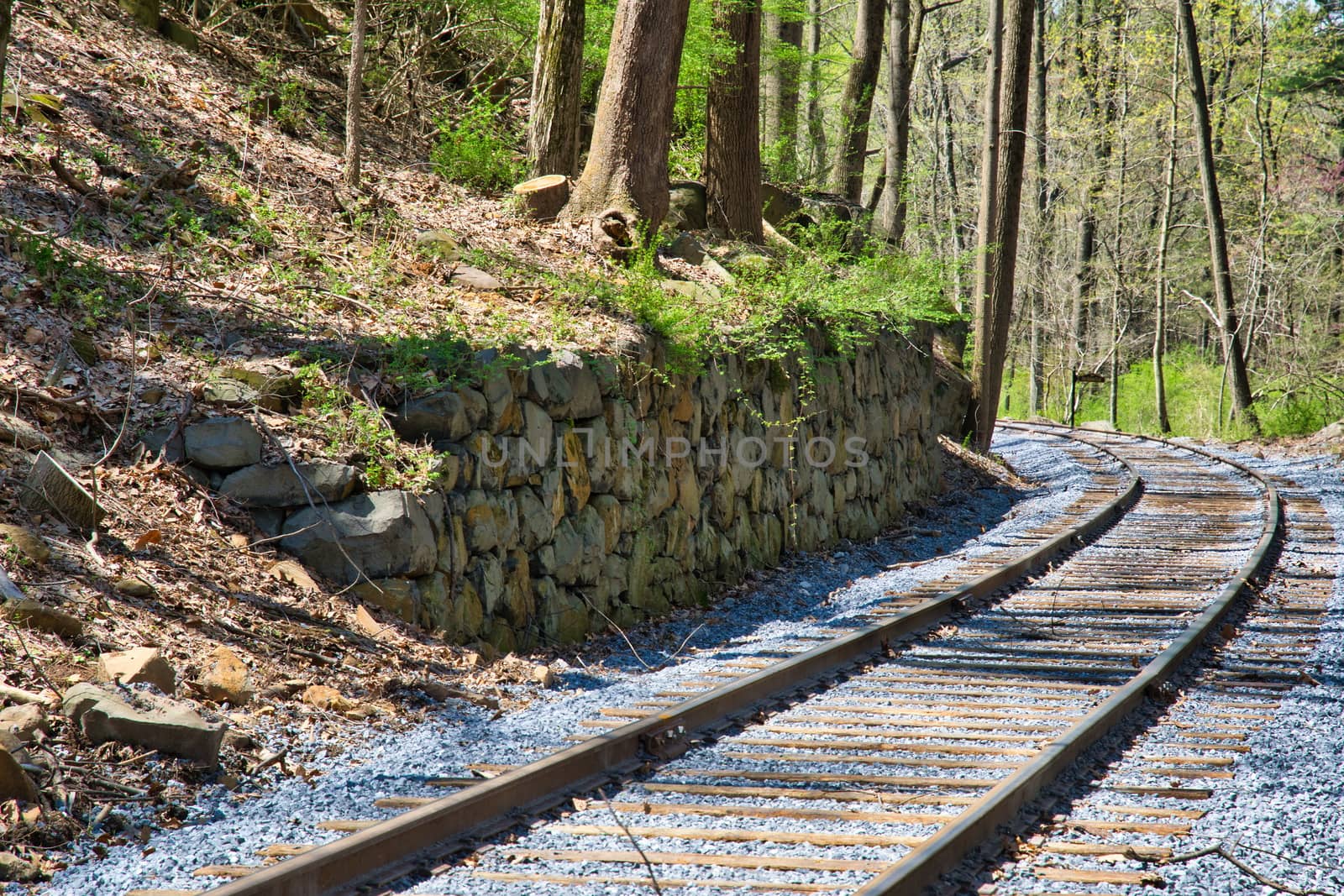 New Rail Road Track on 1830's Right of Way with Stone Wall