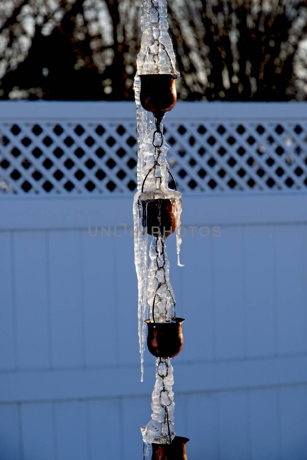 A Frozen Rain Drain in Winter