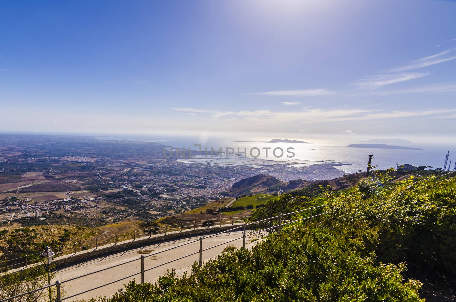 View from Erice of Trapani the sea and its places of collection  by MAEKFOTO
