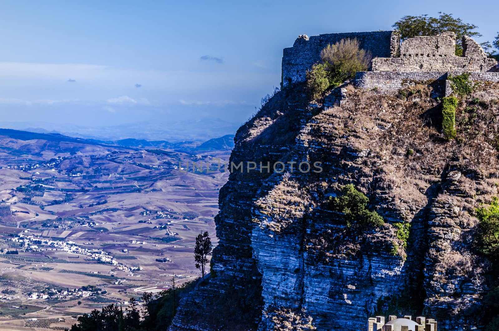 Scenic view of the territory of the Italian island