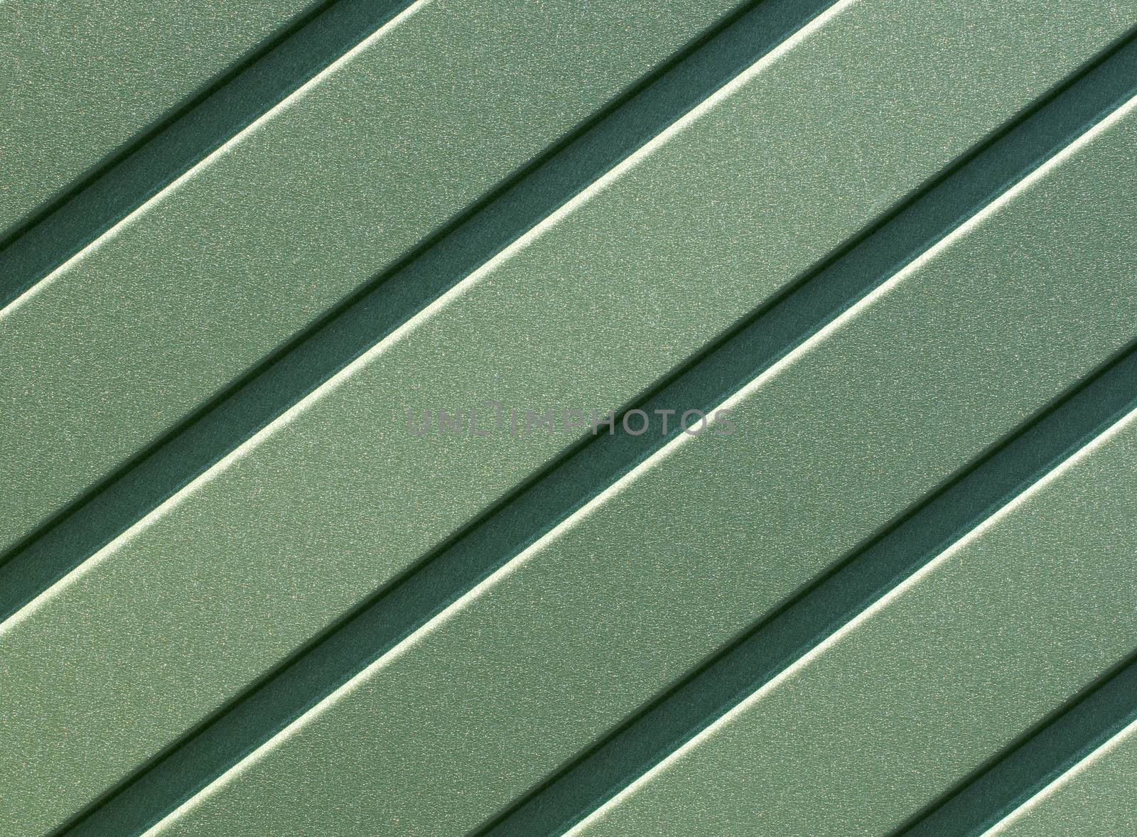 Green corrugated steel sheet with vertical guides. by Sergii