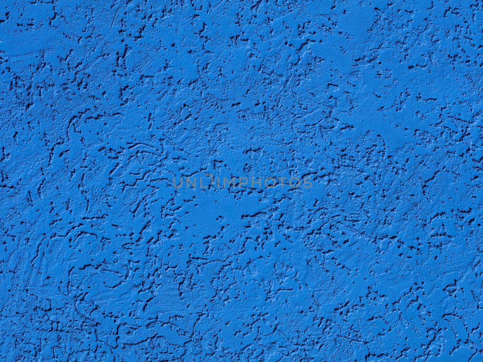 Blue plaster on wall, plasterwork, sand texture by Sergii